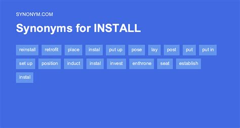 other words for installed|INSTALLED Synonyms: 47 Similar and Opposite Words .